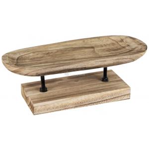 Kobe Show Oval Natural M 35x20x16 cm ovale houten schaal op standaard